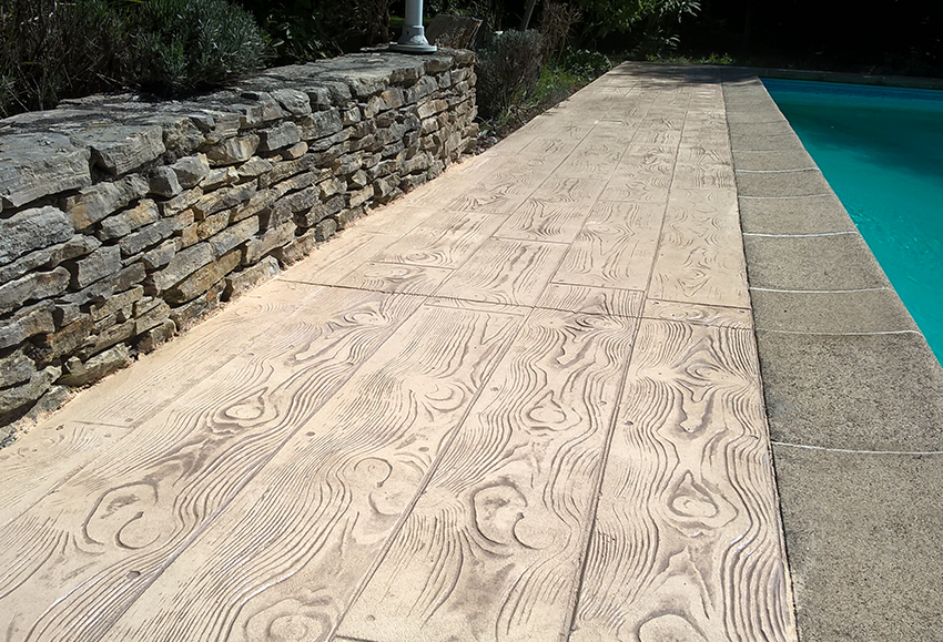 piscine béton imprimé